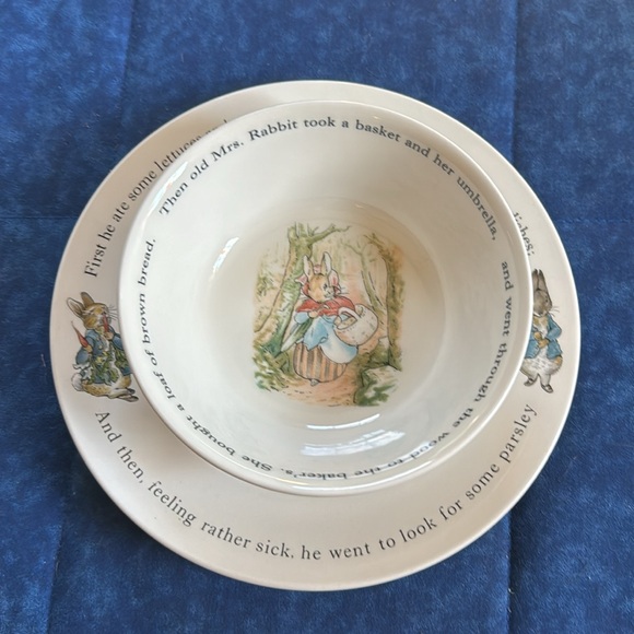 2 Piece Frederick Warne & Co. Peter Rabbit-Plate and Bowl Wedgewood England - Picture 8 of 9